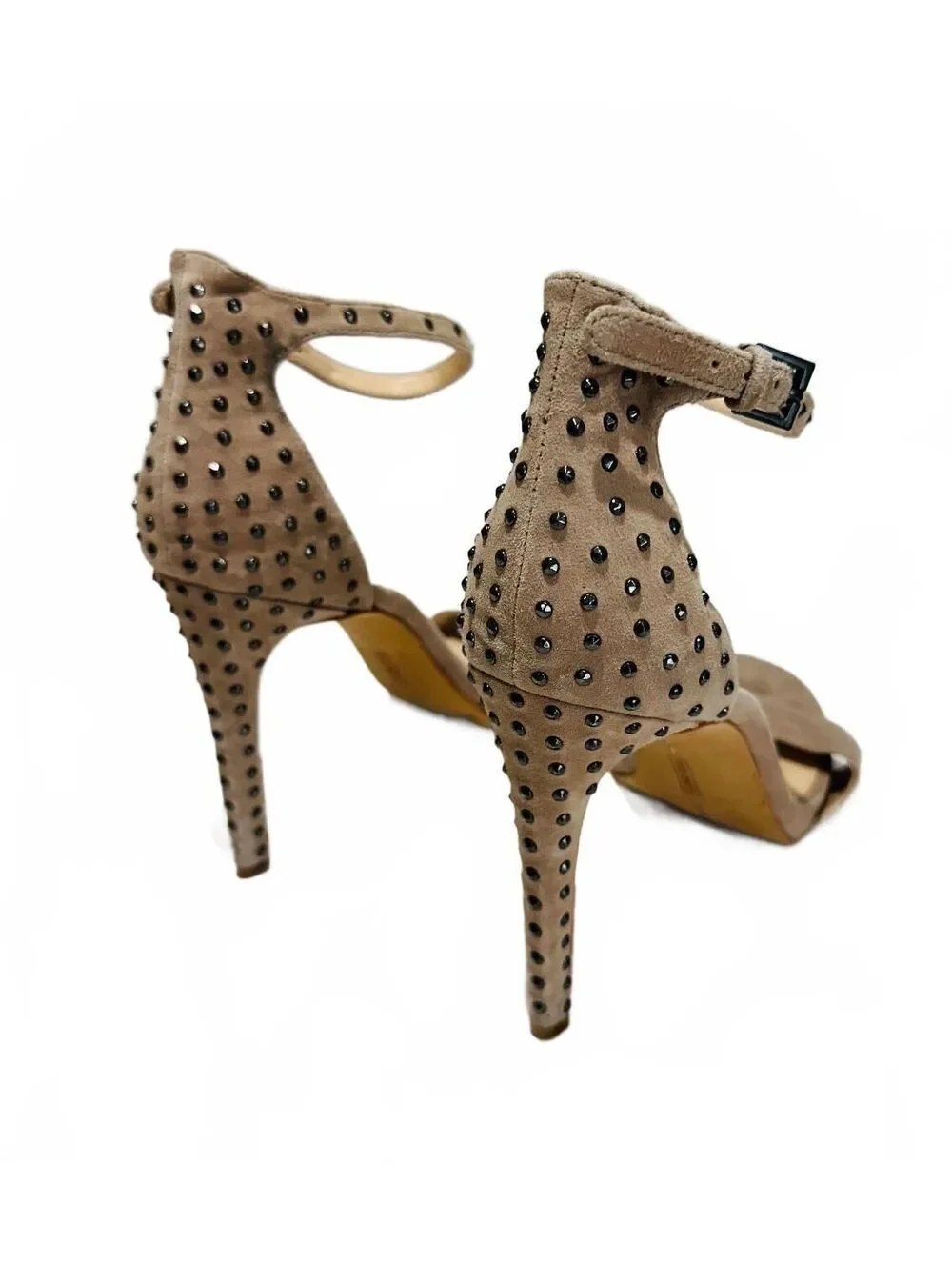 Vince Camuto Women's Suede Studded High Heel Sandals Ankle Strap Size 10